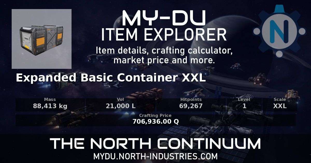 MyDU (Dual Universe) - Expanded Basic Container - Item Details