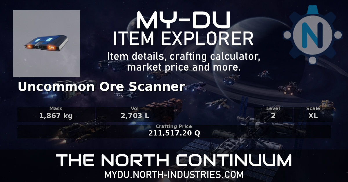 MyDU (Dual Universe) - Uncommon Ore Scanner - Item Details