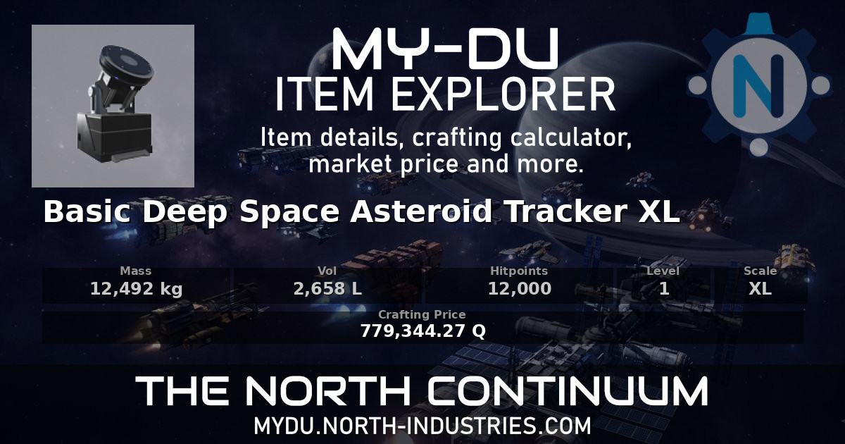 MyDU (Dual Universe) - Basic Deep Space Asteroid Tracker - Item Details
